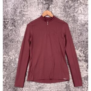 Dover Saddlery Top XS Womens Dusty Pink Vented Base Layer Equestrian 1/4 Zip